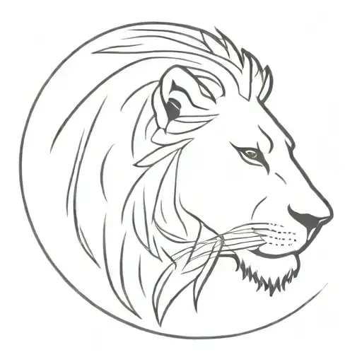 Lion And Moon Merging Together