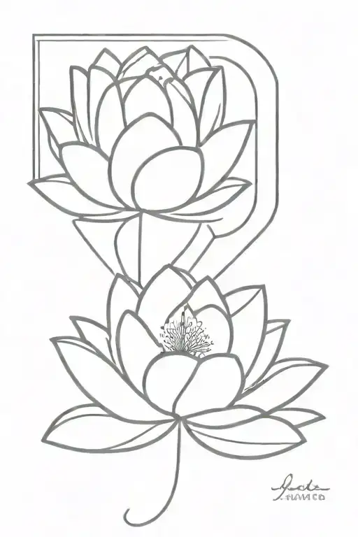 Lotus Flower With Letters S