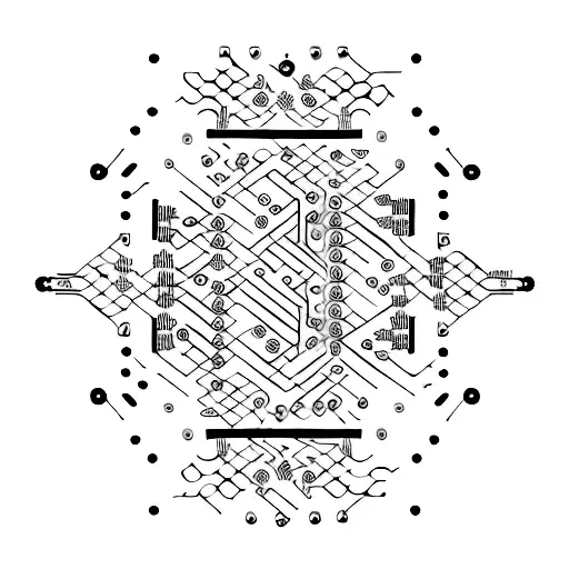 A Guitar With Circuit Board Patterns Incorporated Into The Design