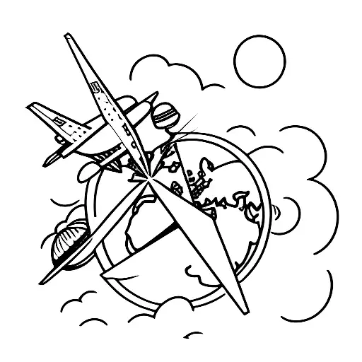 Planet Earth With Plane