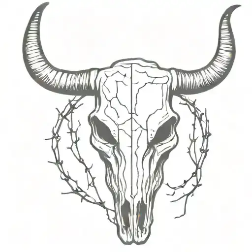 Longhorn Skull Barbed Wire