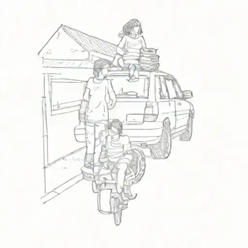 A Family In A Car