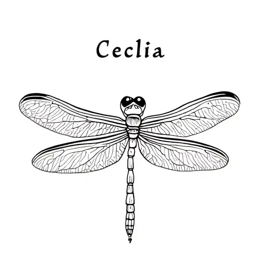 Dragonfly With The Name Cecilia
