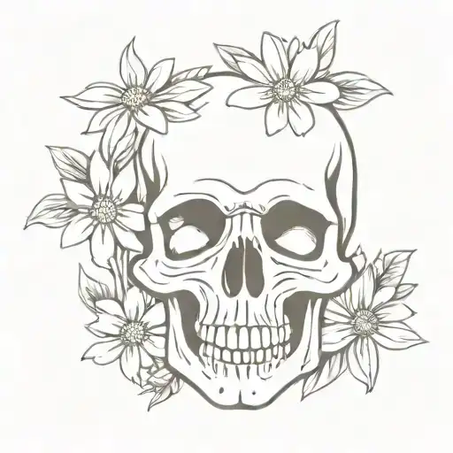 Skull And Daisies