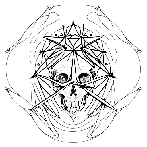 Interlocking Sas Daggers Forming The Shape Of A Skull