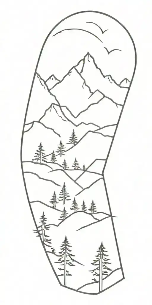 Rocky Mountains And Pine Trees Looking