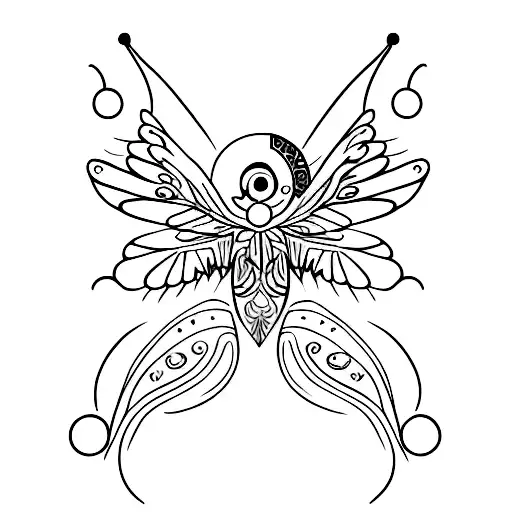 Butterfly With Sun And Moon As Wings