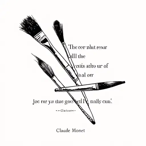 Paintbrushes With Claude Monet Quote