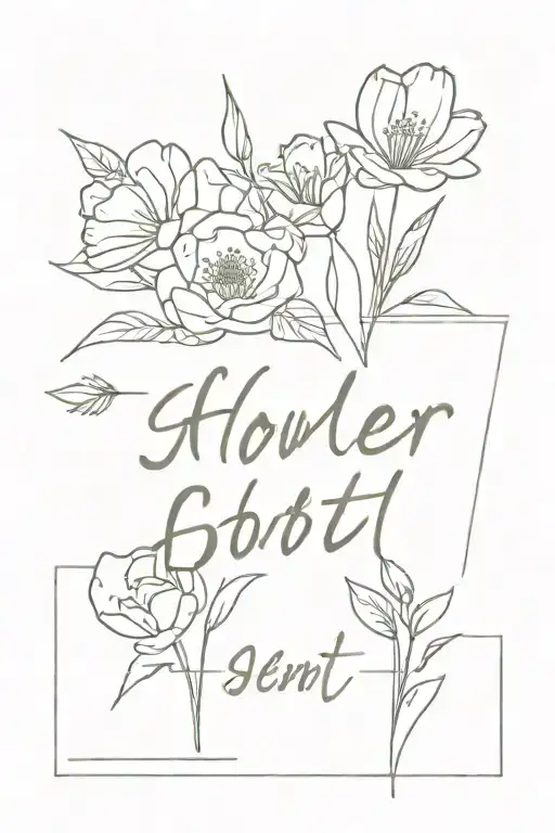 Flower Bouquet With Writing In The Background