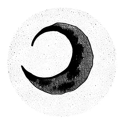 A Crescent Moon With Small Details Like Craters