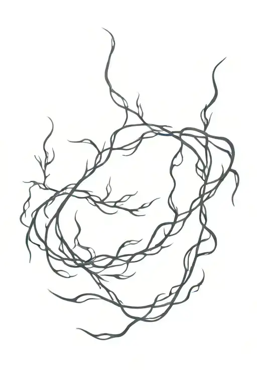 A Long Line Of Vine Becoming Lightnings