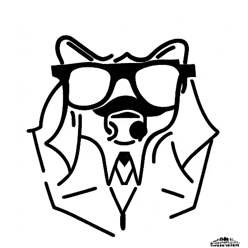 A Golden Fox Wearing Old Man Glasses And A Vest