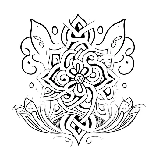 Male Tattoo Of Flowers On The Chest