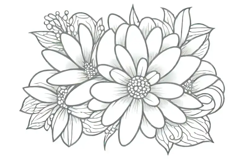 Daisy Flower Combined With De Aries Sign