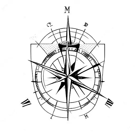A Minimalist Tattoo Of A Compass With Coordinates Of Your Favorite Travel Destination