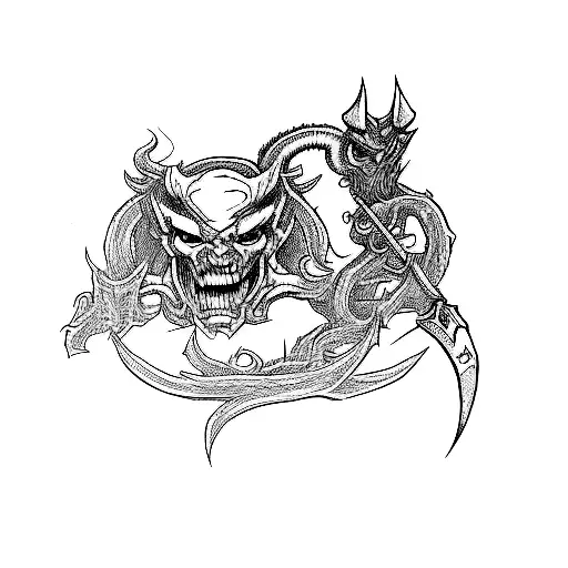 A Demon Holding A Sword