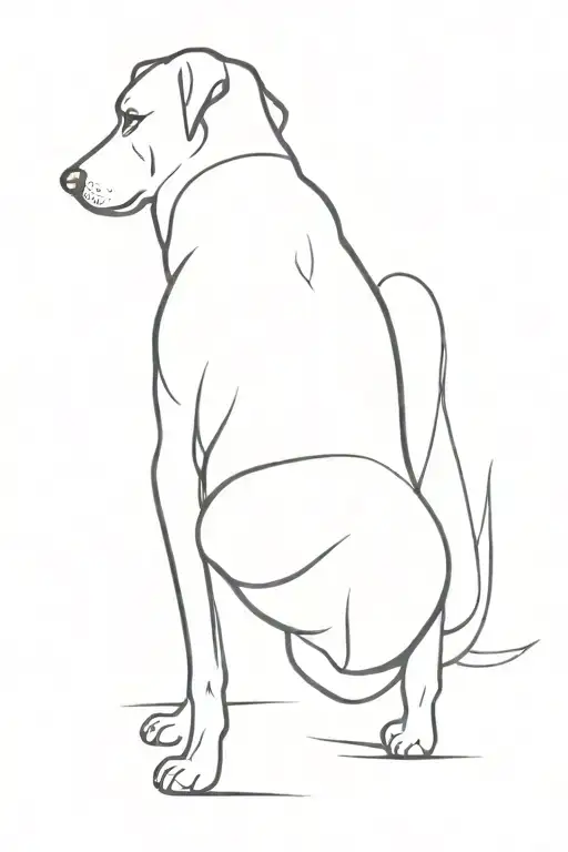 Dog Sitting Alone Facing Away