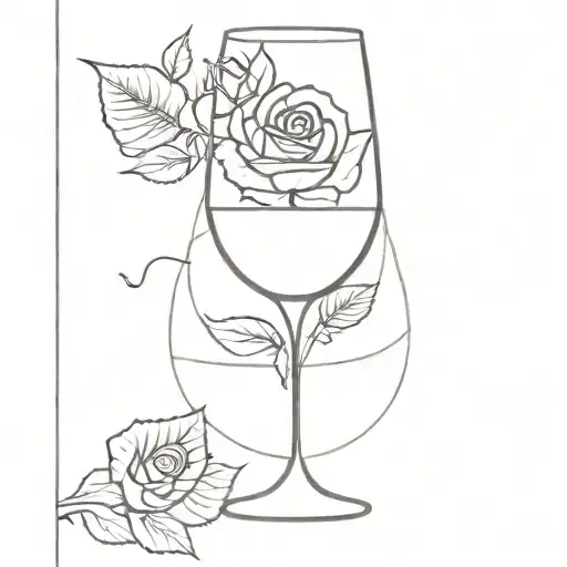 Wine Glass And Rose