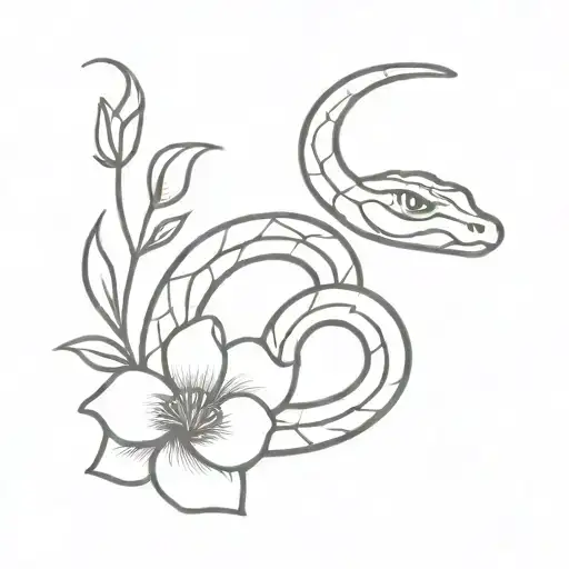 Snake With Flowers