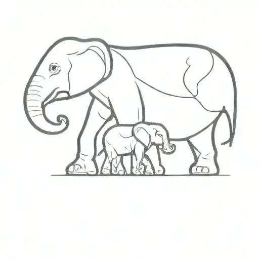 Elephant Baby And Adult