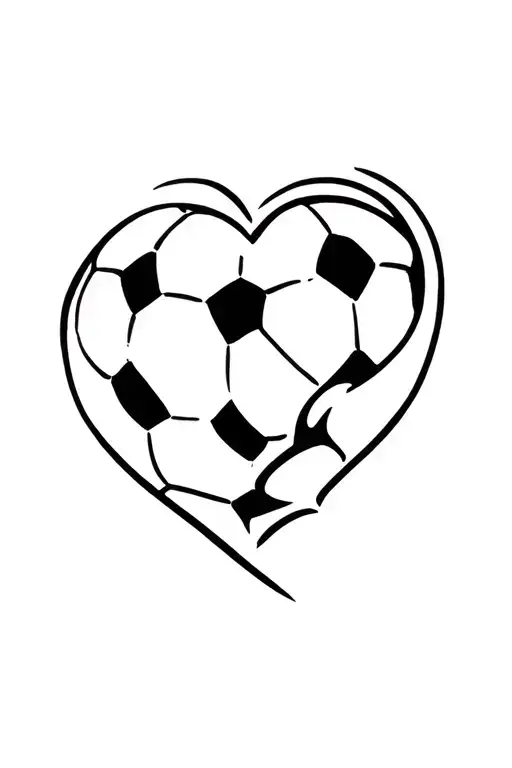 Heart With Soccer Ball