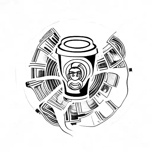 Coffee Bean With Film Reel Wrapping Around It