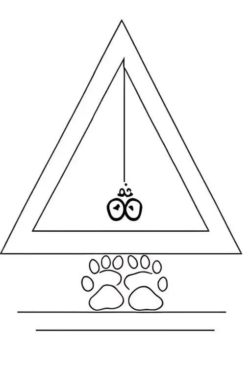 Triangle With Dog Paw And Ohm Symbol