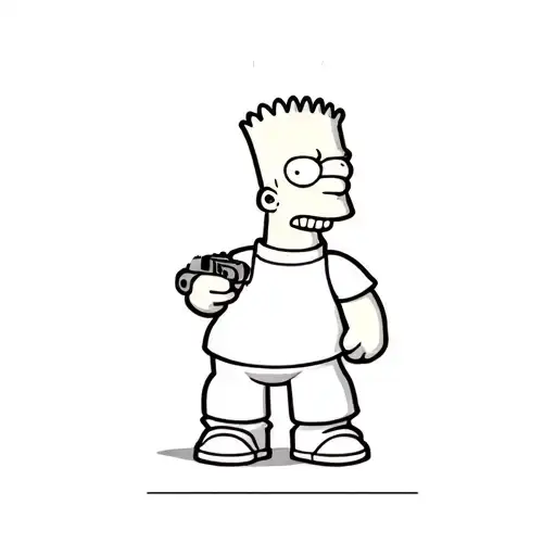 Bart Simpson And 47 Gun