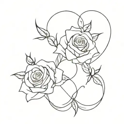 Family And Rose With Barbed Wire