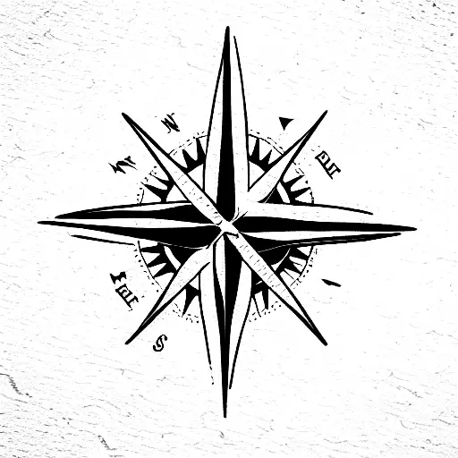 Compass Rose With Dragonfly