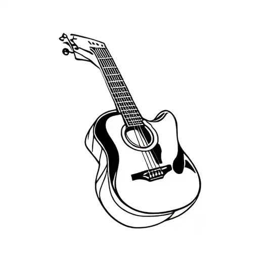 Classic Guitar With A Symbol