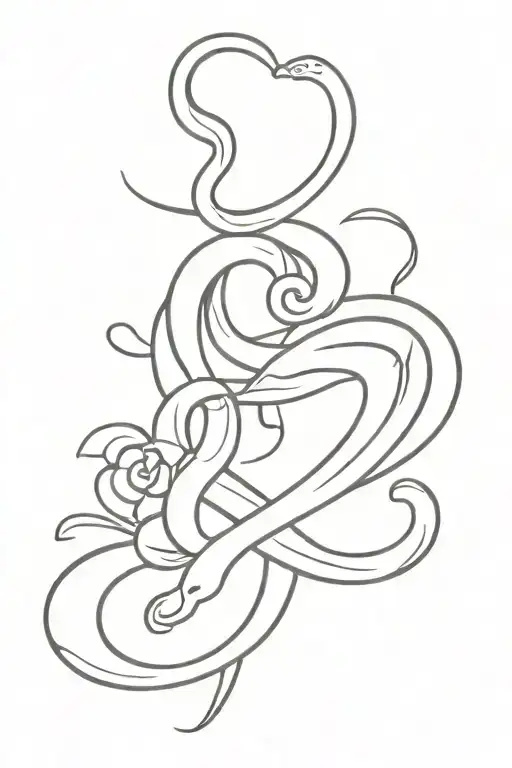 Snake And Heart Shape