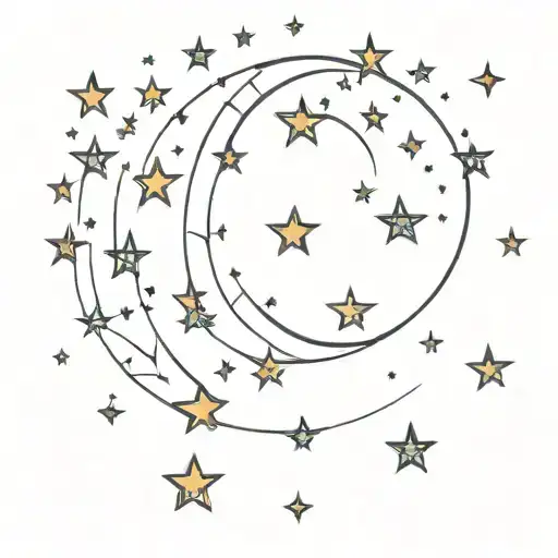 Moon And Stars Forming The Shape