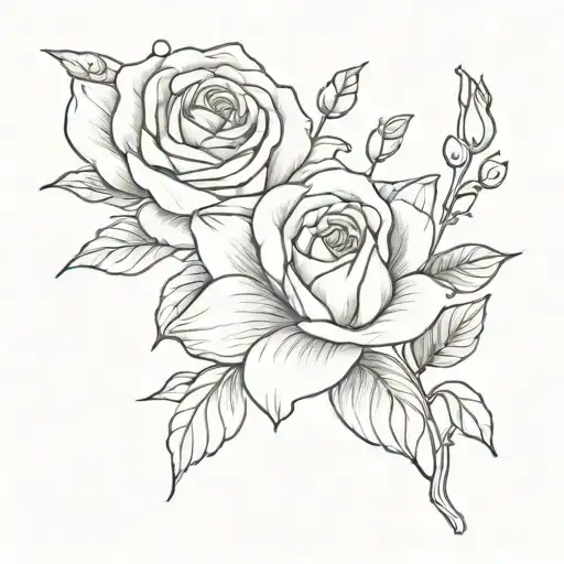 A Rose And An Lily Of Valley Flowers