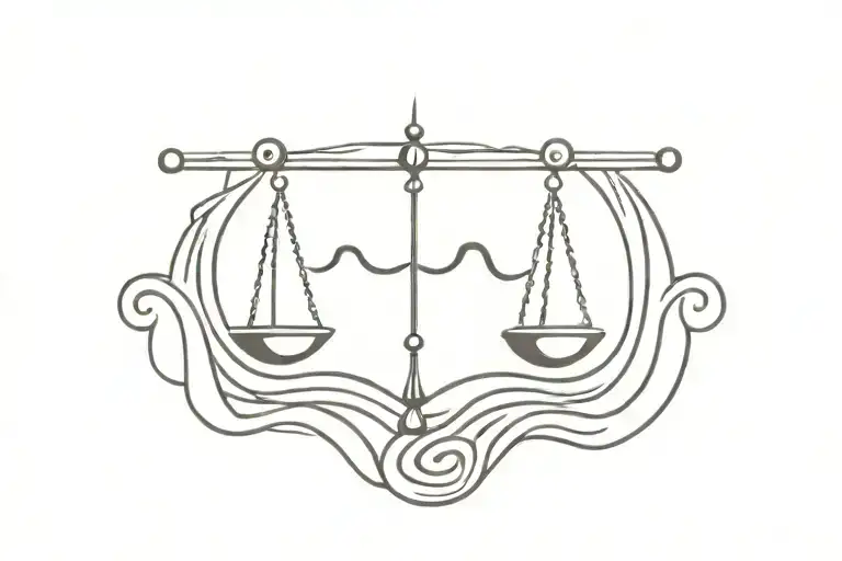 Stylish Libra Zodiac Sign In Waves Forming The Shape