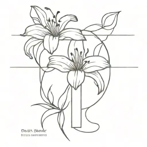 Cross With Lily Flower