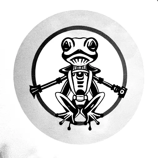 Frog As General Grievous Holding Four Lightsabers