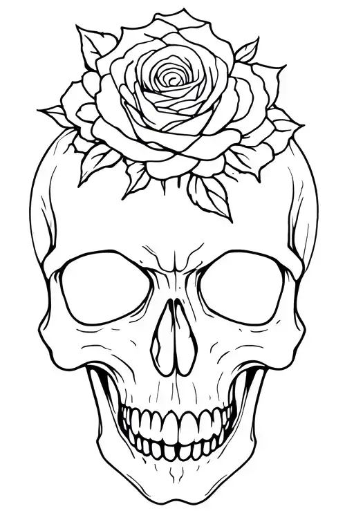 Skull Exploded With Roses
