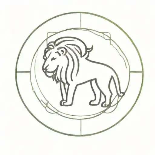 Leo Zodiac Symbol In The Middle Of A Circle Made