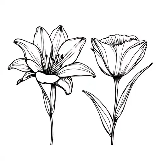 Lily And Poppy Fine Line