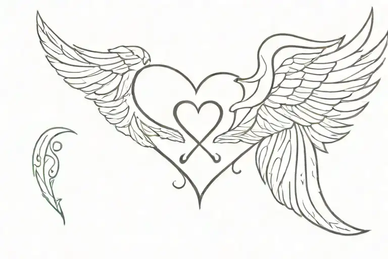 Wings Of Isis And Balance Heart And Feather