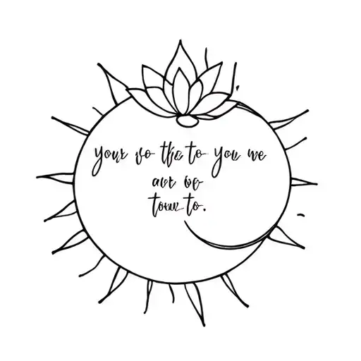 Inspirational Quote With Sun And Moon Or Lotus Flower