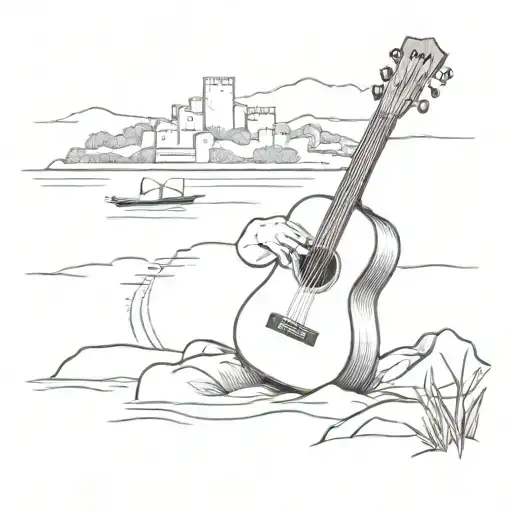 Playing Ukulele At Bodrum Beach And Watching Castle