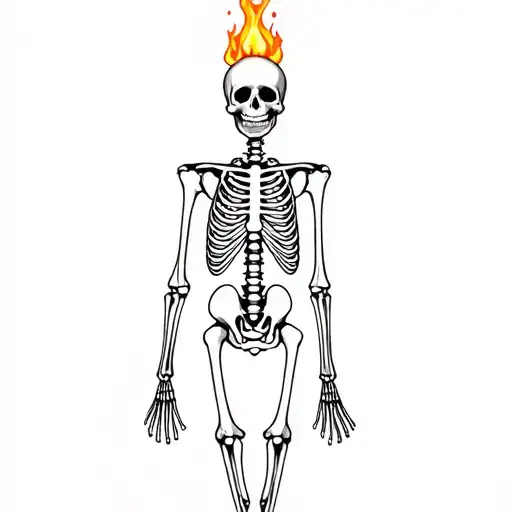 Skeleton Suffering Burning