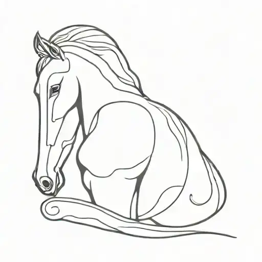 Figure With Human Body And Horse Head Profile