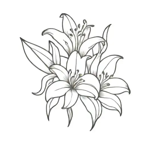 Cursive Lily Flower