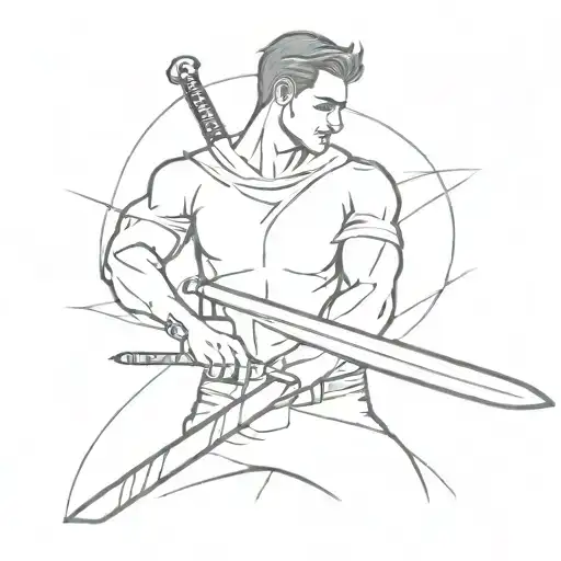 Stabbed Man With Sword Going