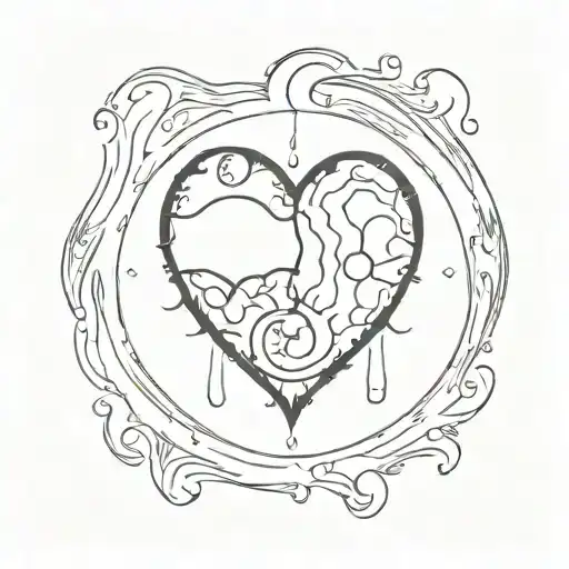 Heart Made With Melting Sun And Moon Phases