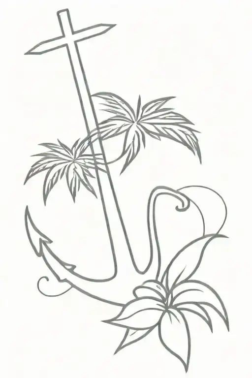 Cross Rose Anchor Palm Tree Smoke