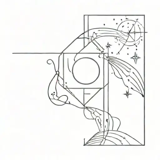 Gemini Symbol With The Ocean And Stars Representing